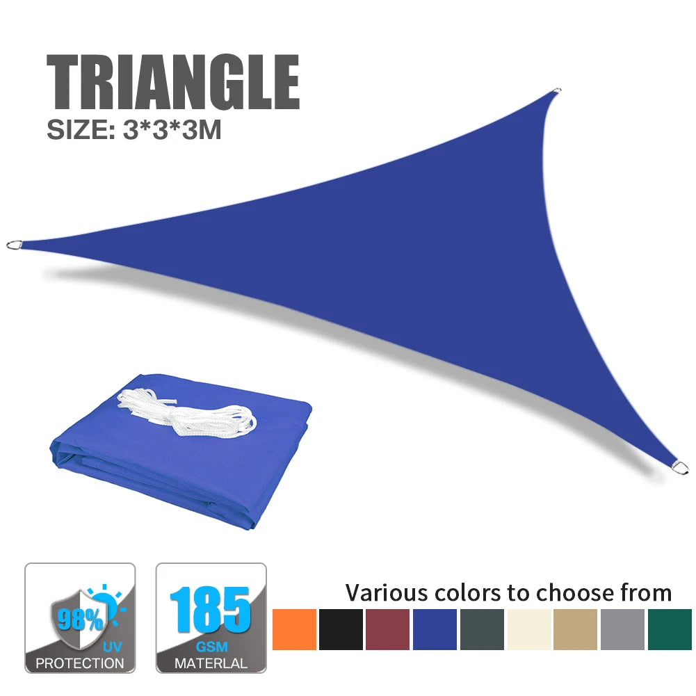 Triangle Sun Shade Sail 280 GSM 95% UV Block – Patio & Garden