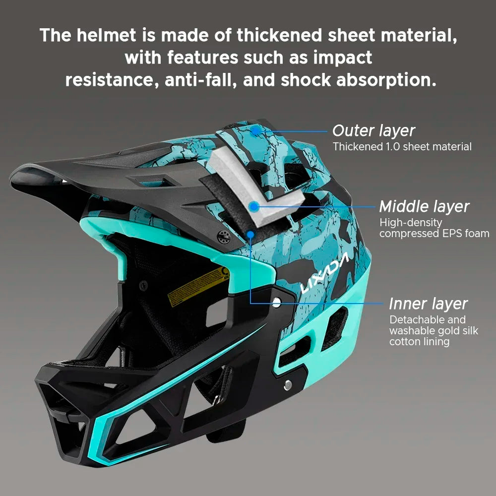 Mountain Bike Safety Cycling Gear Full Face MTB Helmet Downhill