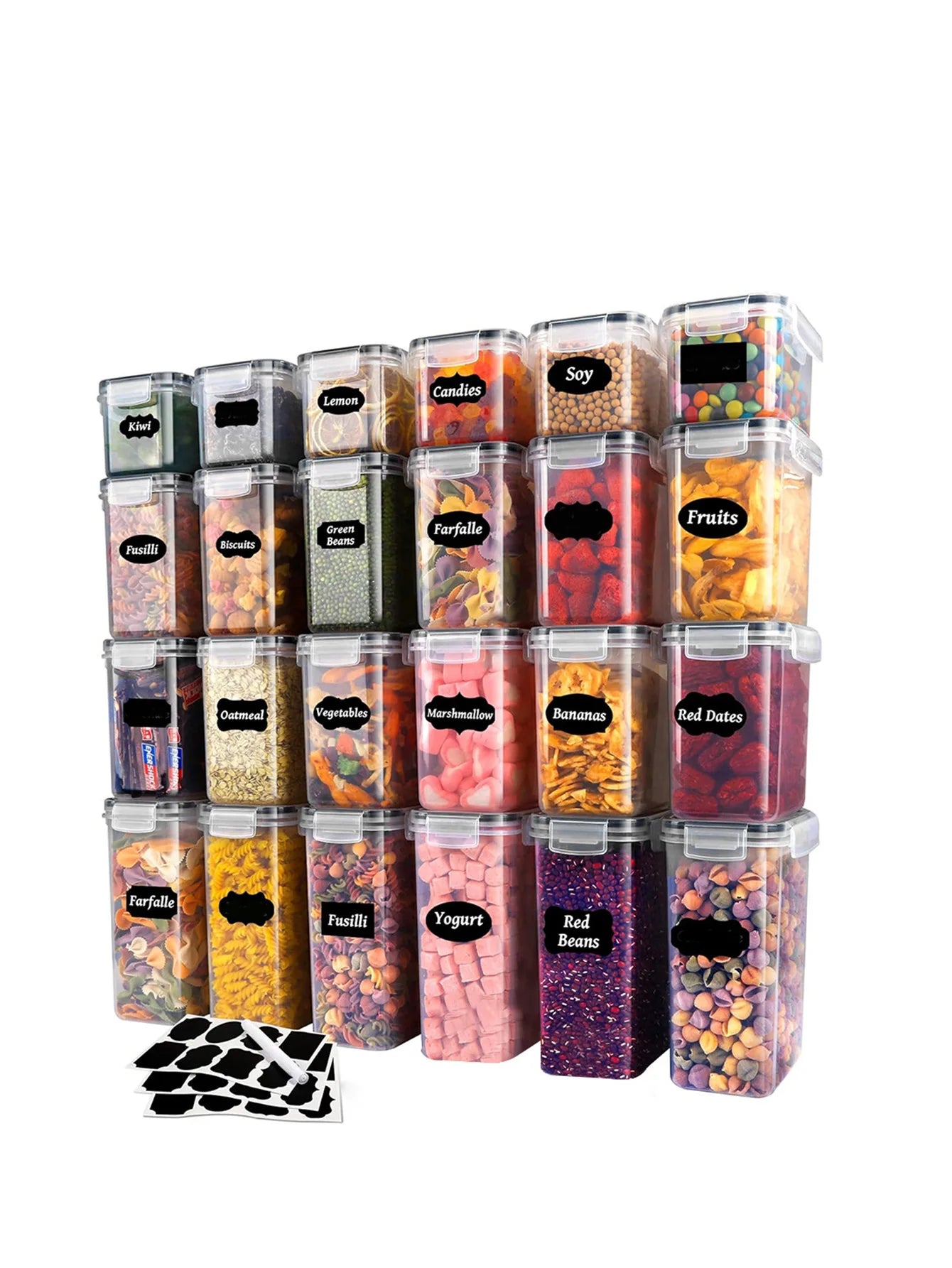 24-Piece Airtight Food Storage Containers with Lids Kitchen Storage Peaceful Pleasures Health and Wellness