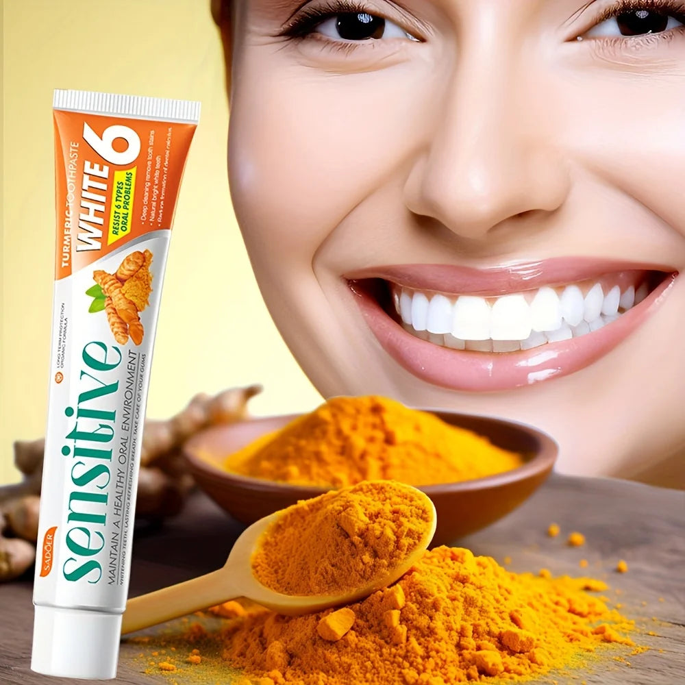 Turmeric Toothpaste for Fresh Breath, Deep Cleaning, and Whitening Teeth 100g Peaceful Pleasures Health and Wellness