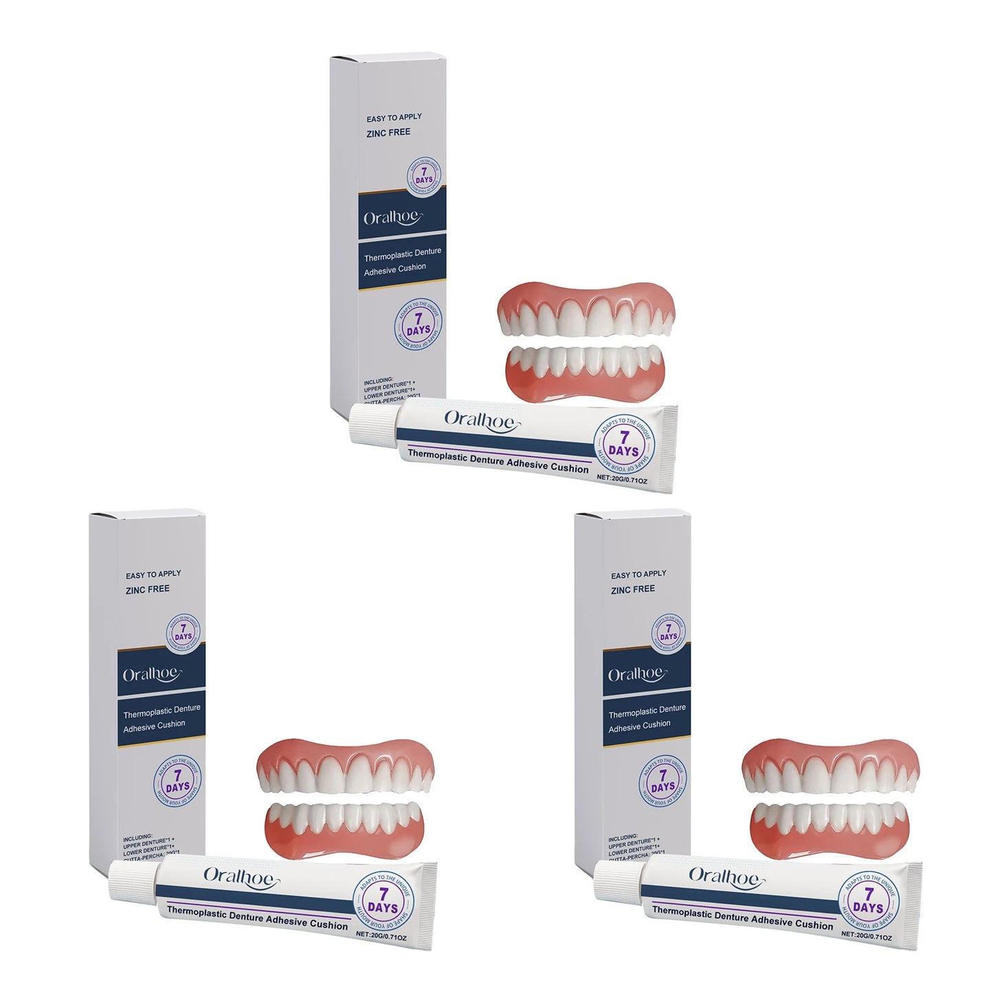 Soft Silicone Denture Kit – False Teeth & Dental Veneer Set