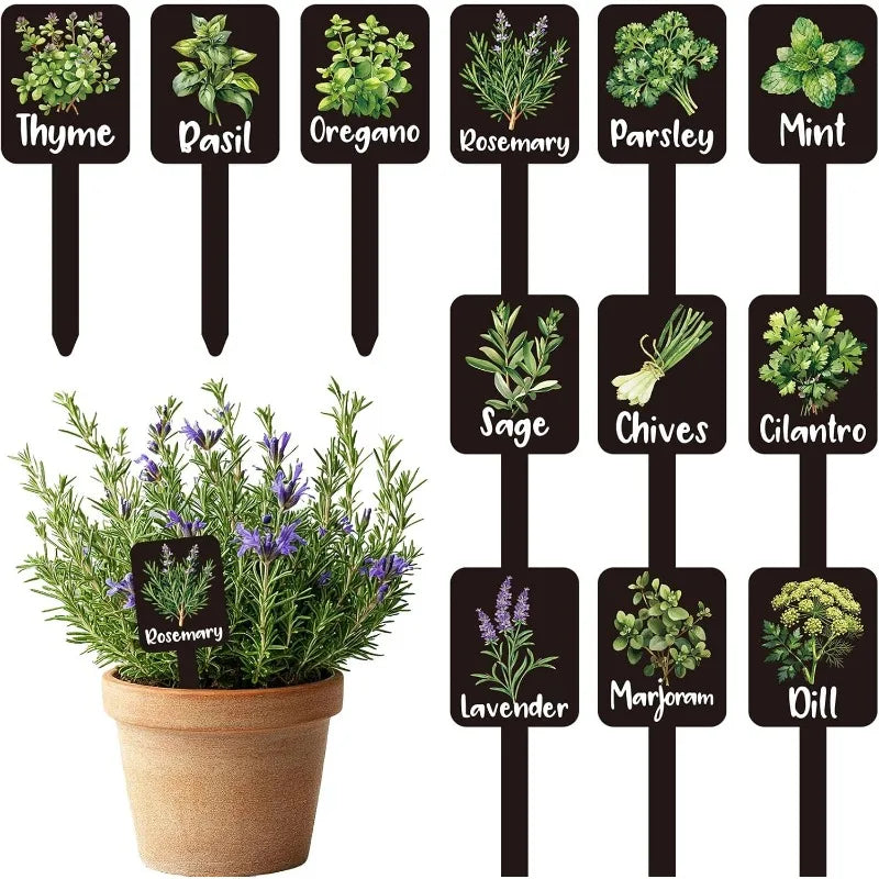 12-Pack Acrylic Herb Garden Plant Labels & Markers – Outdoor
