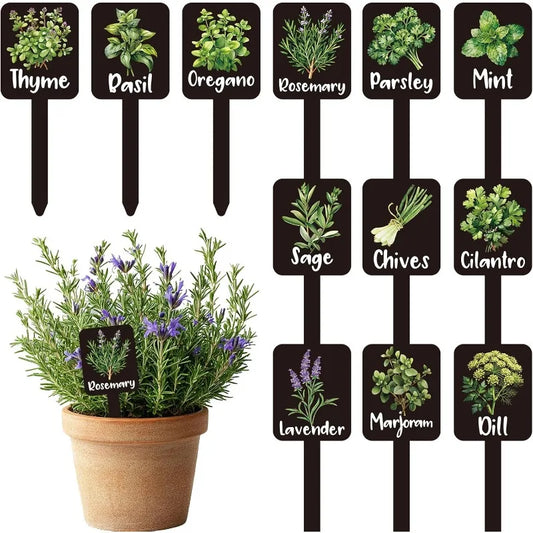12-Pack Acrylic Herb Garden Plant Labels & Markers – Outdoor Garden Plant Markers Peaceful Pleasures Health and Wellness