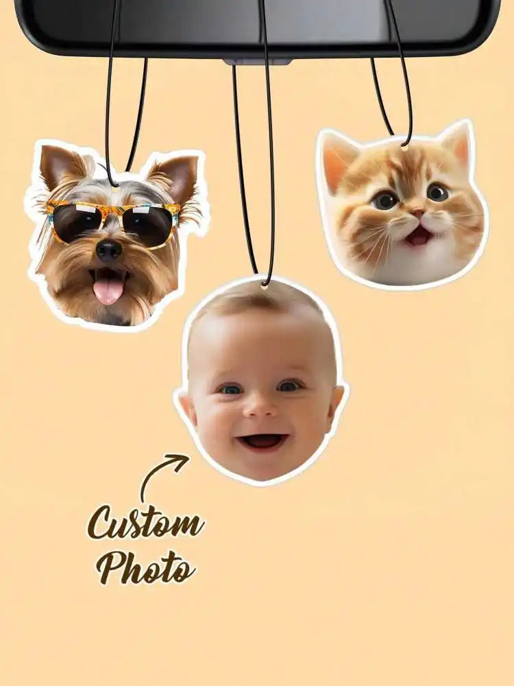 Custom Photo Car Air Freshener Double Sided Personalized Hanging Ornament 10 Scents Car Decor Gift for Couples Friends Peaceful Pleasures Health and Wellness White tea One size