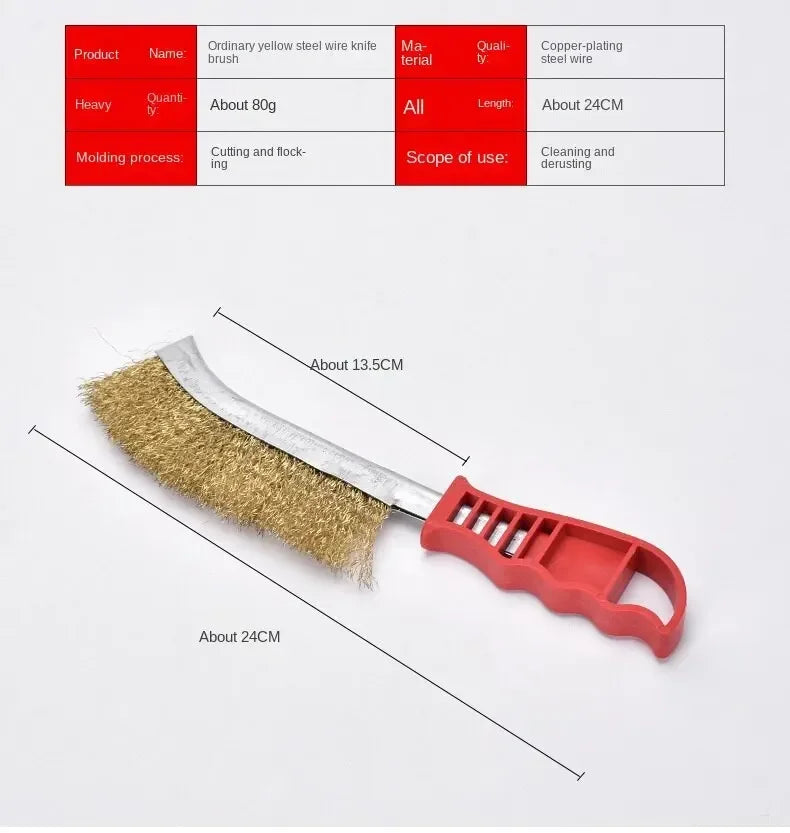 Steel Brush Multi-function Tool Wire Brush Copper Plated Steel Wire Brush Abrasive Roller Wood Metal Copper Brush Cleaning Tool Peaceful Pleasures Health and Wellness