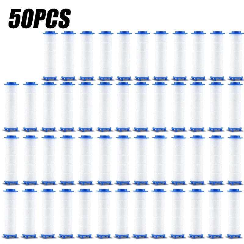 50-Pack Shower Head Filter Cartridges | PP Cotton Water Purifier