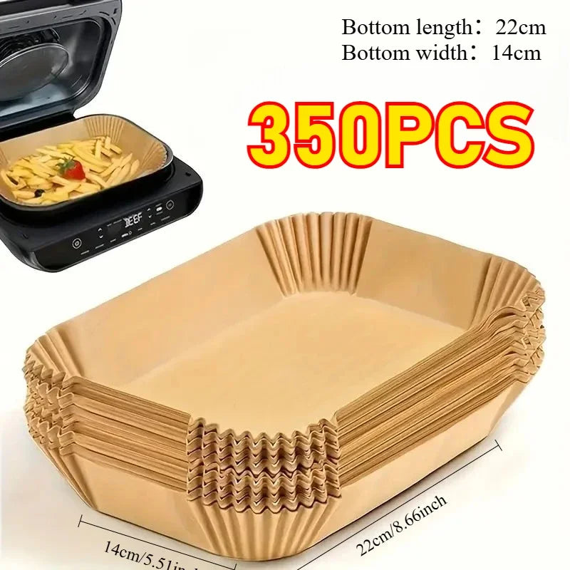 Disposable Air Fryer Liner Paper | Non-Stick Baking Mat 50/100 Pk