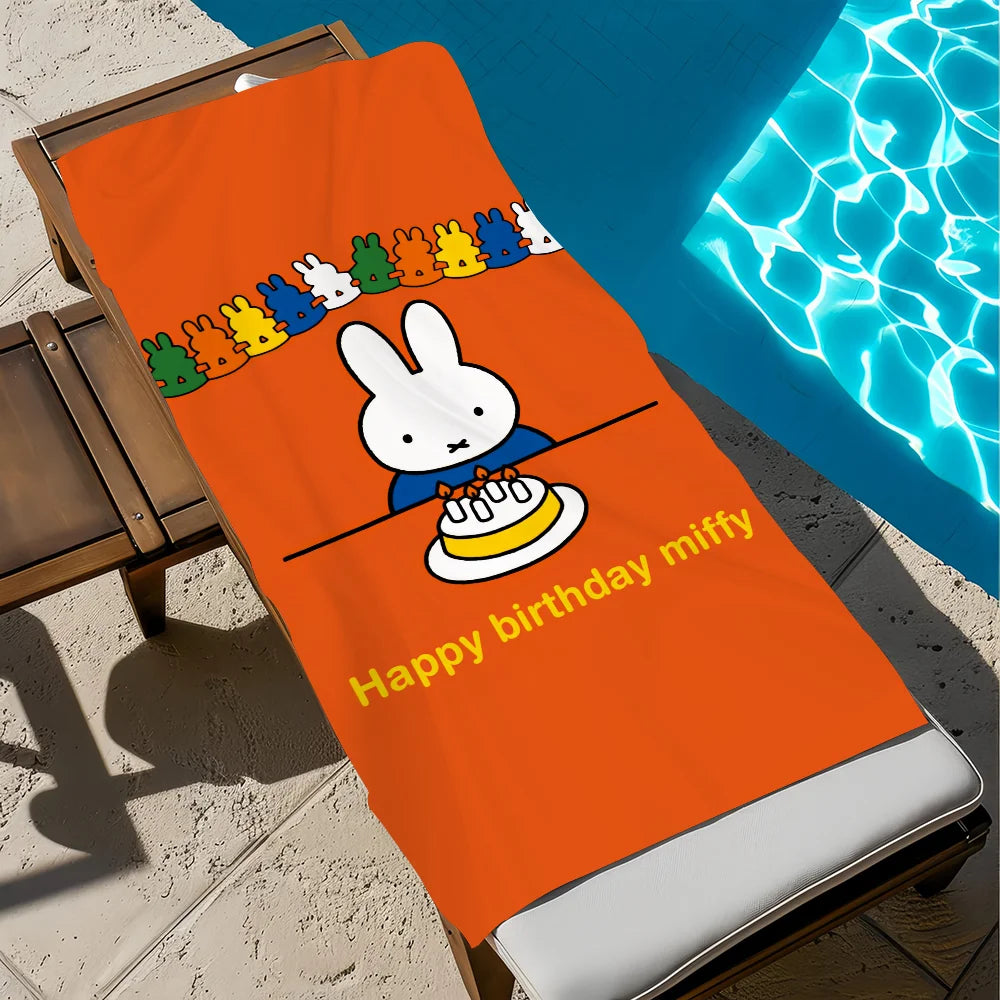 Miffy Cartoon Quick-Dry Beach Towel | Soft Pool & Travel Towel