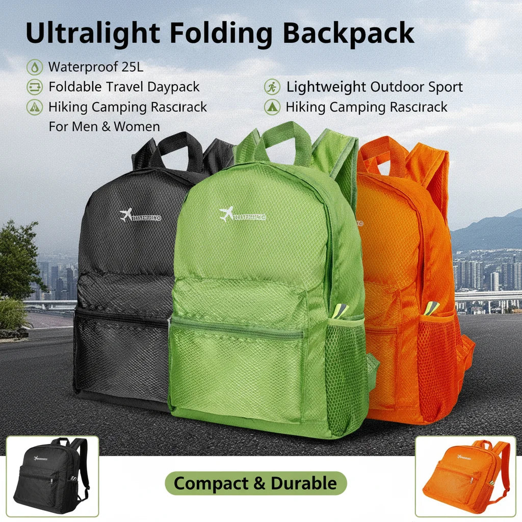 25L Ultralight Foldable Waterproof Backpack – Hiking & Travel