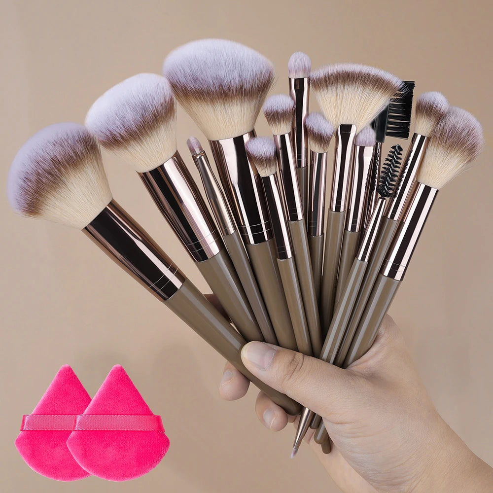 RUNTOIN Soft Fluffy Makeup Brush Set 3–20 Pcs | Blush & Foundation