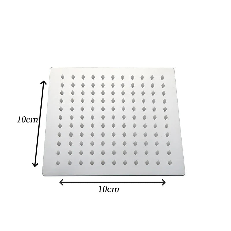 Square Stainless Steel Rainfall Shower Head – Water-Saving