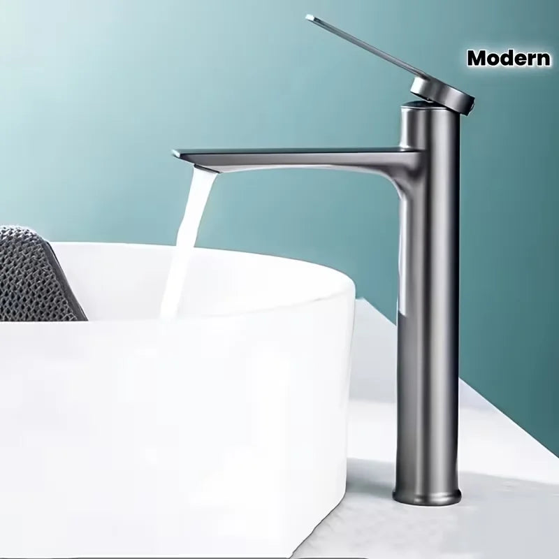 Zinc Alloy Bathroom Basin Faucet | Single Hole Long Spout