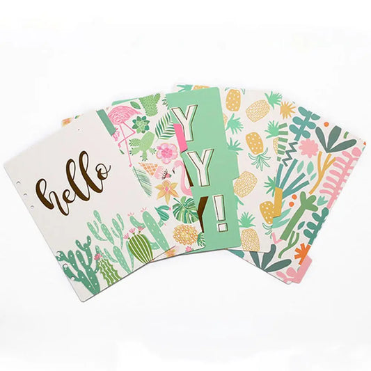 Notebook Binders Category Page Tab Binder Index Page Binder Indexing Cards Loose Leaf Separator Page Binder Index Dividers Peaceful Pleasures Health and Wellness A5-Pink geometry