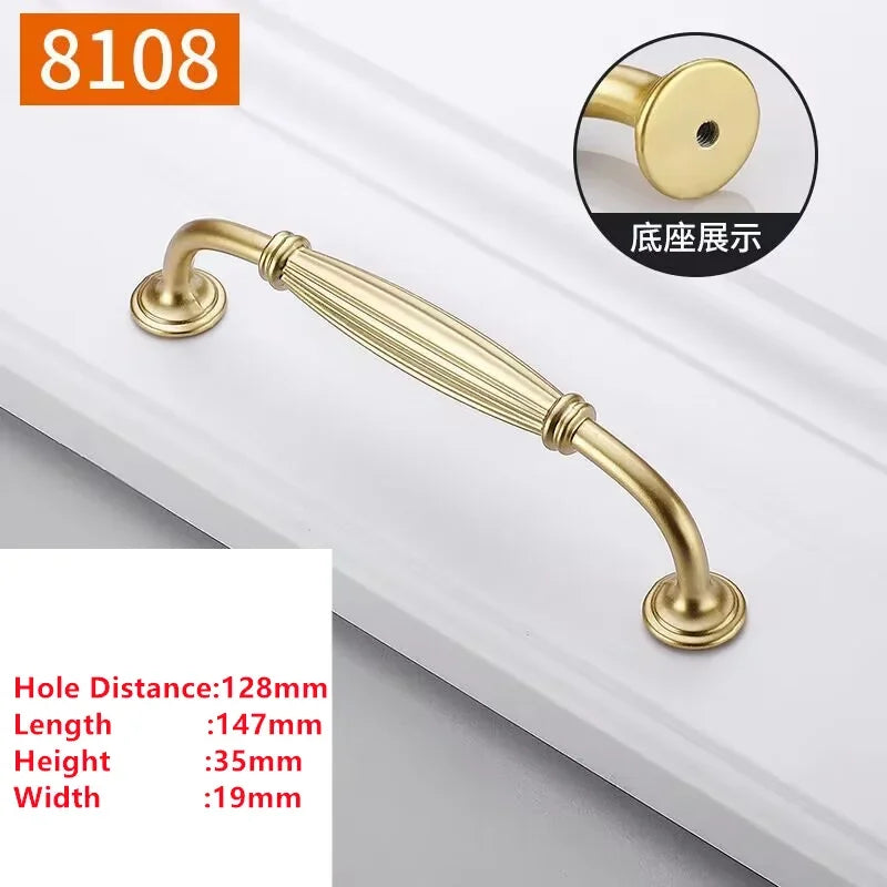 Pearl Gold Aluminum Cabinet Drawer Handle & Furniture Knob