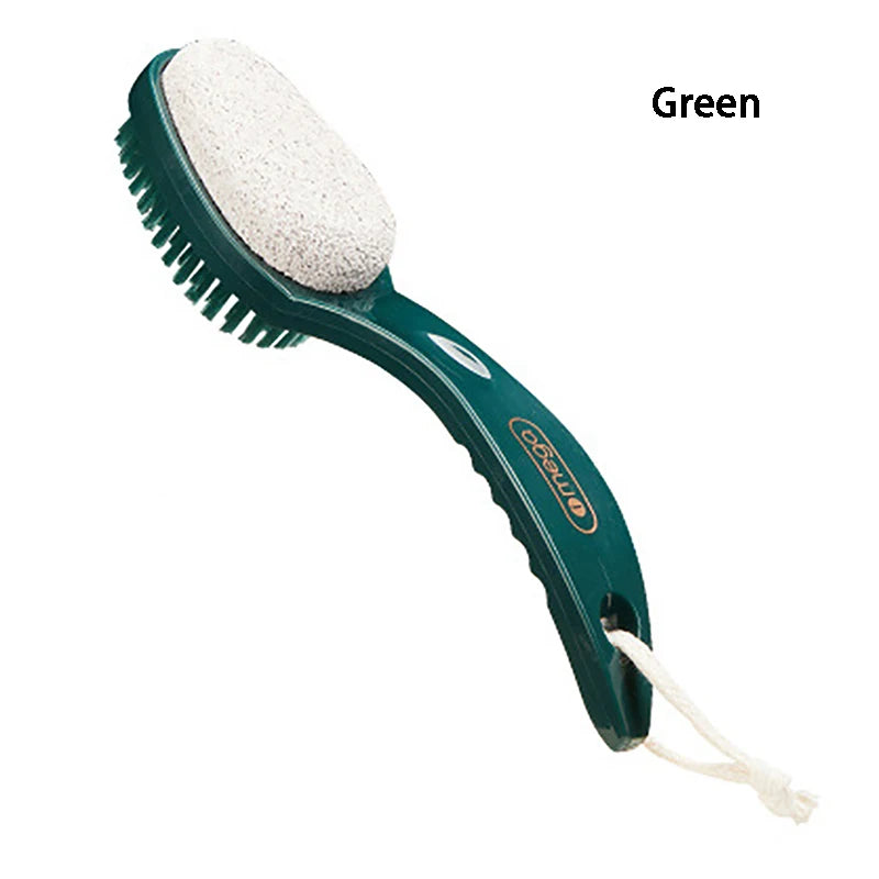 2-in-1 Pumice Stone Foot Scrubber Brush | Pedicure Tool Foot Scrubber Tool Peaceful Pleasures Health and Wellness green