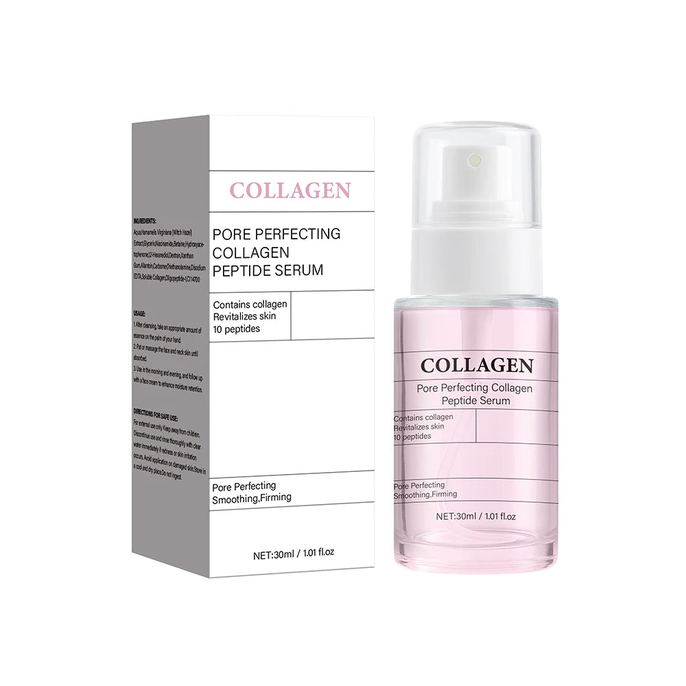 Pore Perfecting Collagen Peptide Serum,Firming & Radiance, Pore Care, Makeup Prep Serum for All Skin Types, Korean Skincare,30ml Peaceful Pleasures Health and Wellness 1PC