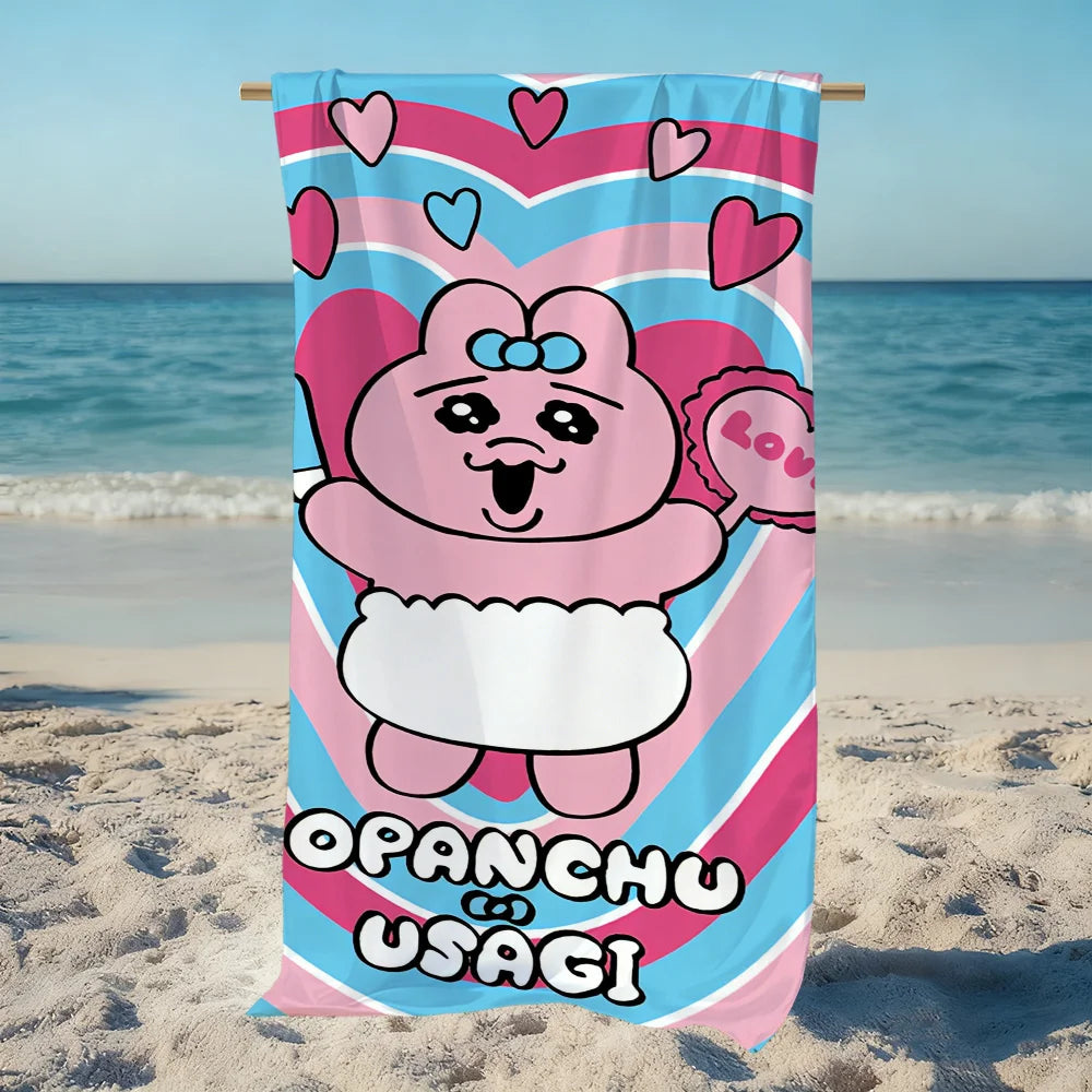 Anime Rabbit Quick-Dry Beach Towel | Soft Pool & Travel Towel Quick-Dry Beach Towel Peaceful Pleasures Health and Wellness