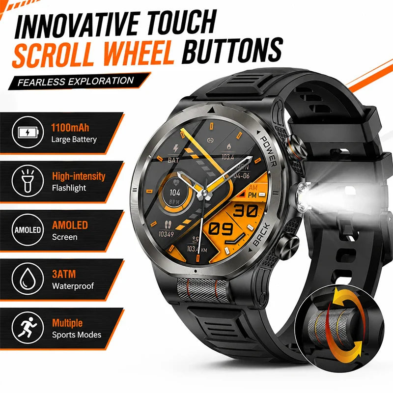 ZODVBOZ KT91 Smart Watch – AMOLED, 1100mAh, 3ATM Waterproof