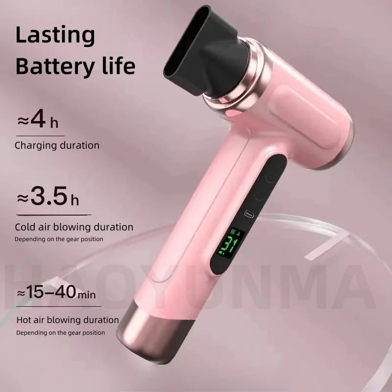 New Wireless Hair Dryer With 30000 Rpm Dry USB Charging For Children/Outdoor/Student Dormitory Blue Light Wireless Hair Dryer Peaceful Pleasures Health and Wellness