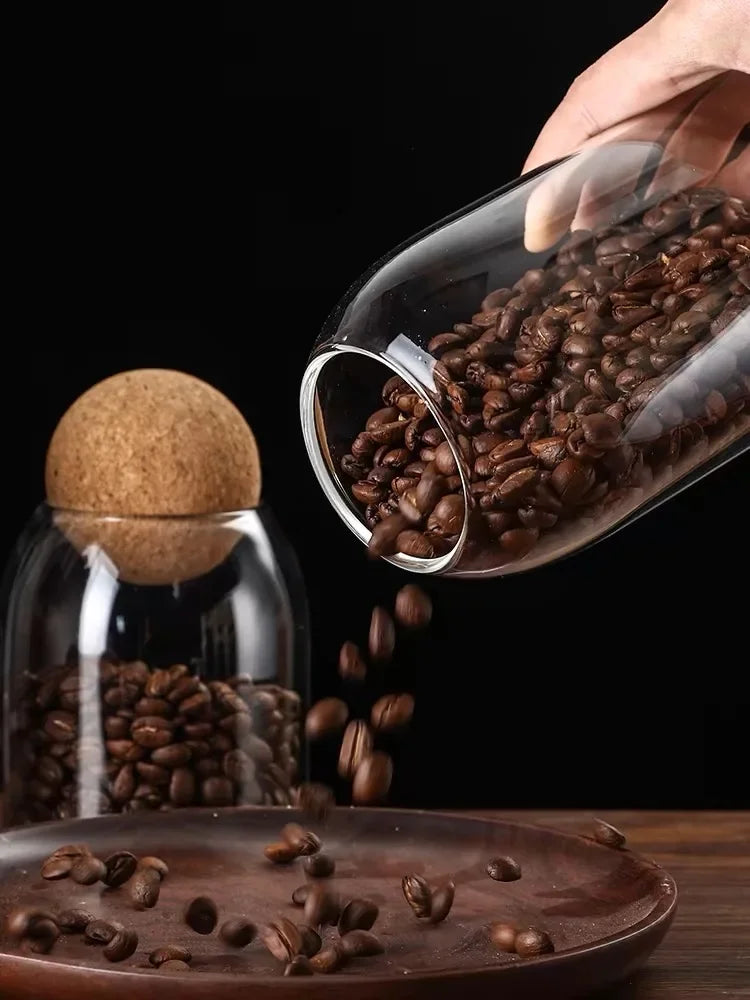 Glass Sealed Jar Kitchen Miscellaneous Grain Storage Jar Coffee Bean Transparent Glass Product Storage Jar Peaceful Pleasures Health and Wellness