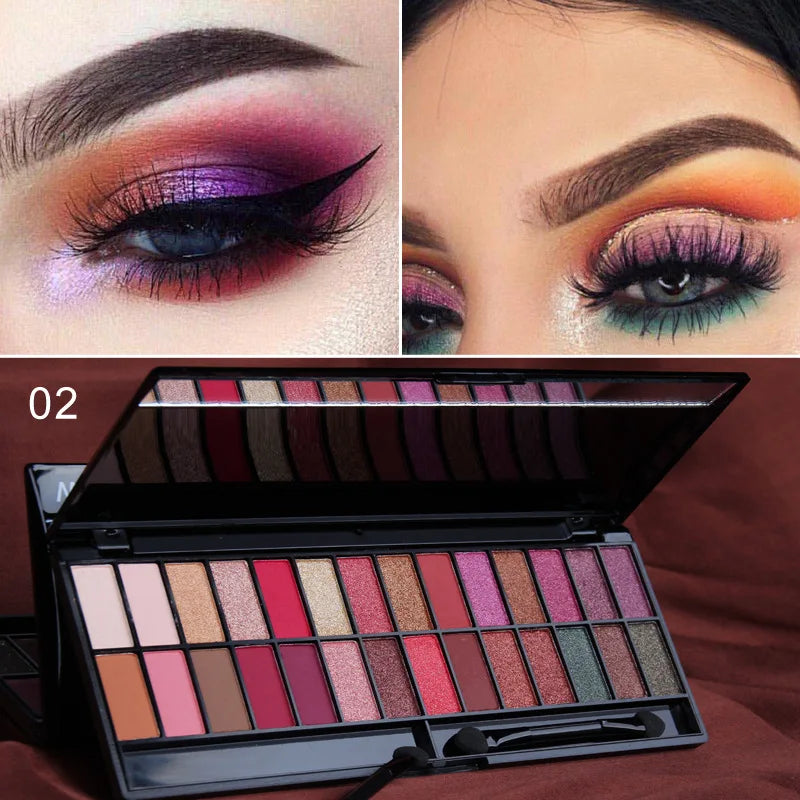 Cmaadu 28-Color Matte Shimmer Eyeshadow Palette + Brush