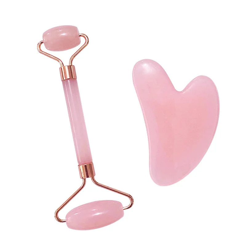 Gua Sha Facial Massage Set – Face Roller & Scraping Board
