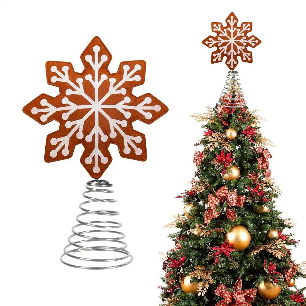 Felt Christmas Tree Topper Star & Snowflake Holiday Decor