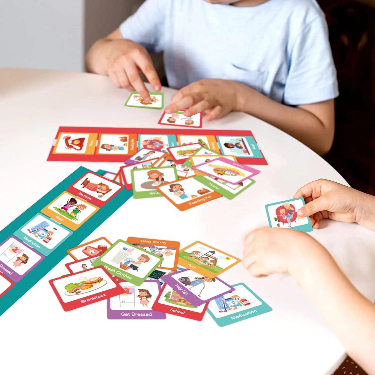 Visual Schedule for Kids Chore Chart,Calendar Chart Autism Learning Materials Kids Visual Behavioral Montessori Educational Toys Peaceful Pleasures Health and Wellness