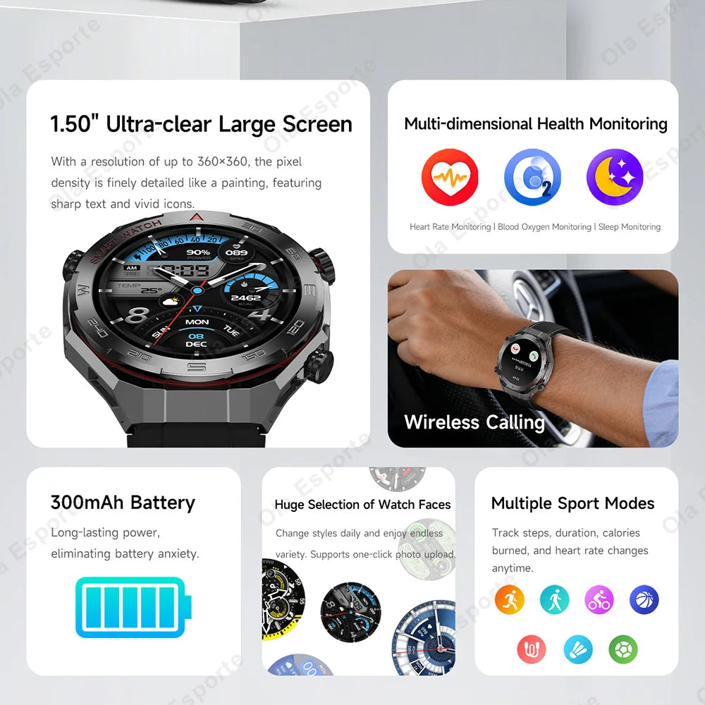 Military Men Smart Watch Health Monitor Wireless Call Smartwatch Fitness IP68 Waterproof Sports Watches for Men Android ‎HT30 Peaceful Pleasures Health and Wellness