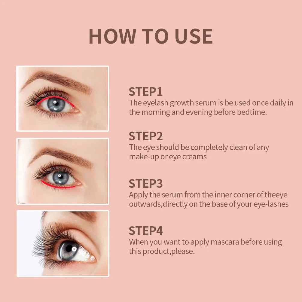 QIBEST 3-Pack Eyelash & Eyebrow Growth Serum | Fuller Lashes
