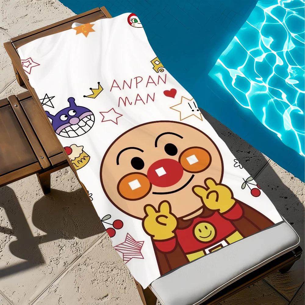 Anpanman Cartoon Quick-Dry Beach Towel | Soft Pool & Travel Quick-Dry Beach Towel Peaceful Pleasures Health and Wellness z1 STJ150x180CM