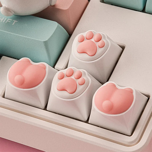 4-Pack 3D Cat Paw Keycaps for Cherry MX Mechanical Keyboards Custom Keycaps Oasis Select