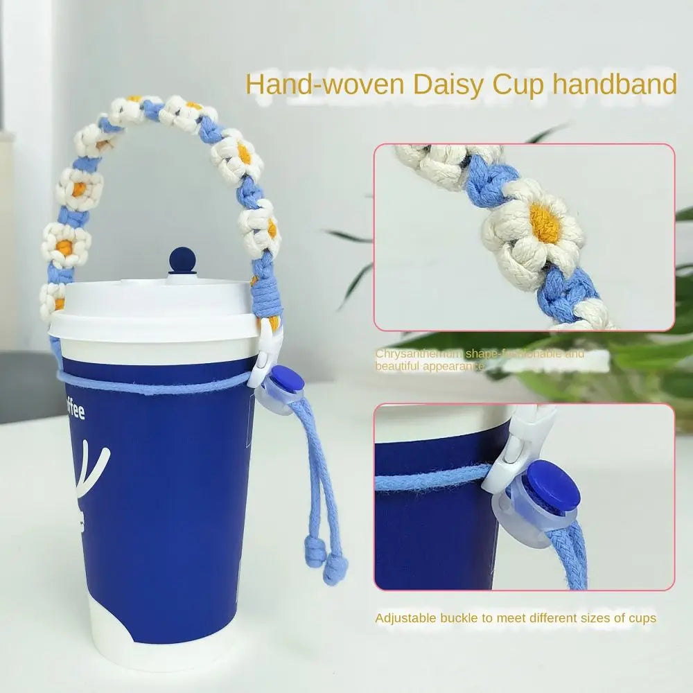 Flower Cup Carrying Strap – Handmade Rope Handle for Bottles