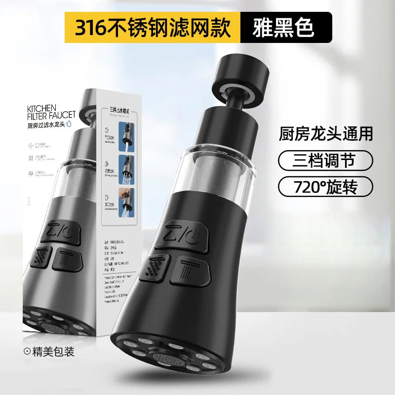 360° Rotating Faucet Aerator Extender – Splash Filter Nozzle