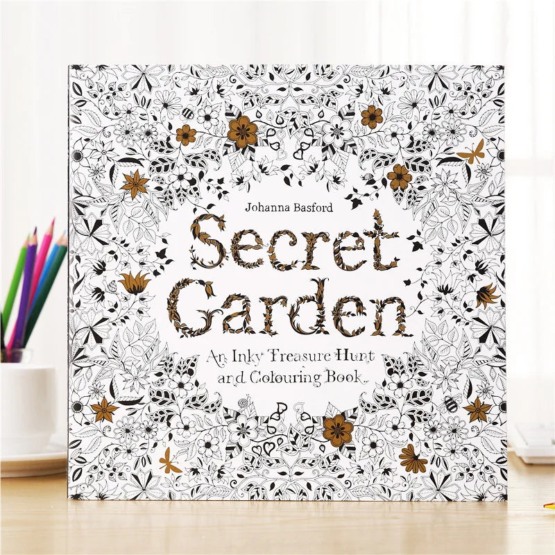 Secret Garden Coloring Book Adults Stress Relief English Korean Text