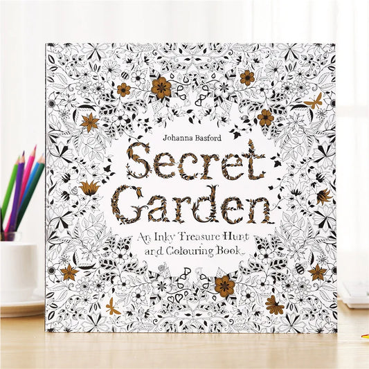 Secret Garden Coloring Book Adults Stress Relief English Korean Text Peaceful Pleasures Health and Wellness English