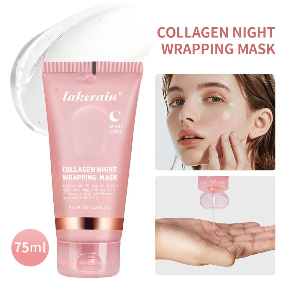 Night Collagen Wrapping Mask Rejuvenation Moisturizing Brightening Korean Face Mask Make Glowy Skin Elasticity Facial Mask Peaceful Pleasures Health and Wellness 75ml