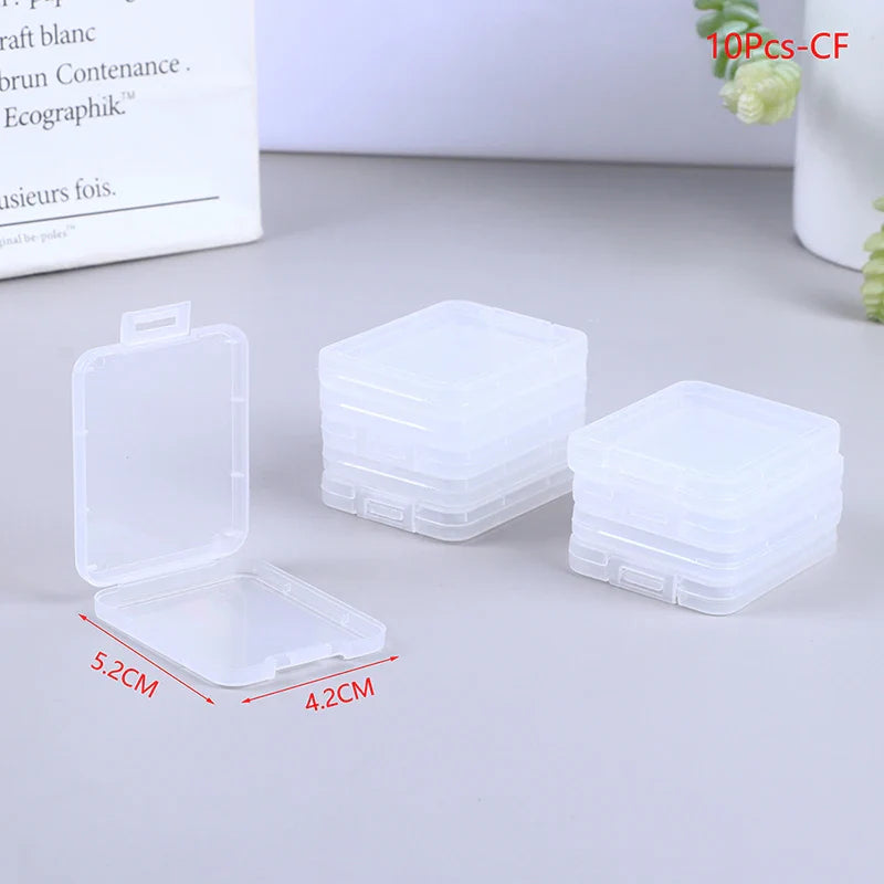 10-Pack Clear Memory Card Cases – SD, TF & CF Storage