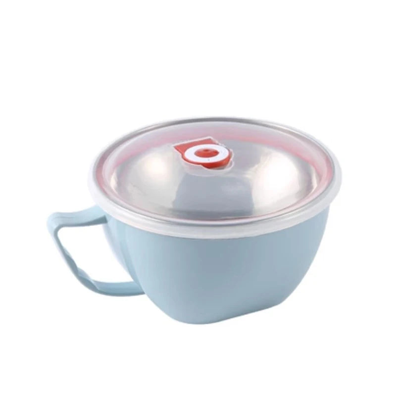 Stainless Steel Bowl with Handle – Anti-Scald Noodle & Mixing Bowl (450ml)