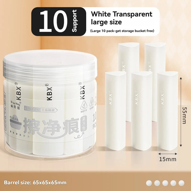 Jelly Eraser Clean Marks Soft Texture Must Have Elementary School Students Exams Comes Bucket Is Super Clean Suitable Practical Peaceful Pleasures Health and Wellness 10PC White Large