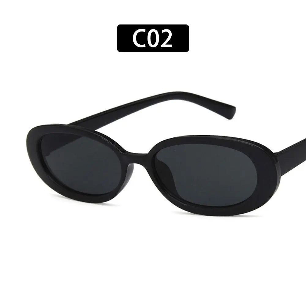 Vintage UV400 Oval Sunglasses – Women's Fashion Shades