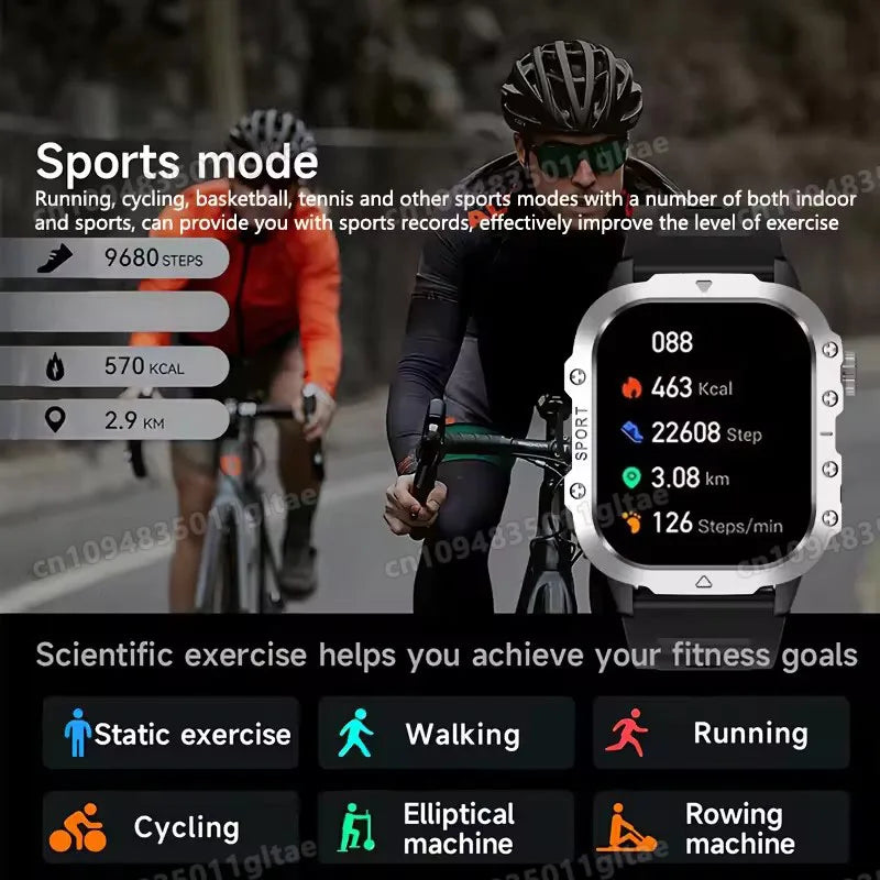 2026 Global Hiking Smartwatch 2.01''Screen 1100mAh Battery LED Light GPS Track IP68 Voice Assistant Outdoor Sport Fitness Watch Peaceful Pleasures Health and Wellness