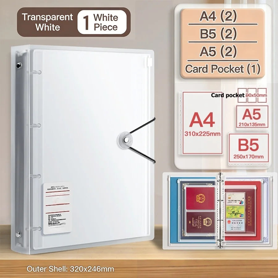 A4/A5/B5 PP Binder Document Organizer | ID & Certificate Storage