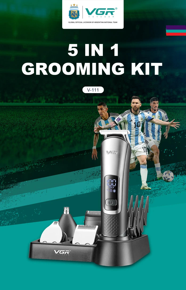 VGR111 5-in-1 Men's Care Oil Hair Sculpting electric Fader Shaving Hair clipper Hair trimmer set Peaceful Pleasures Health and Wellness