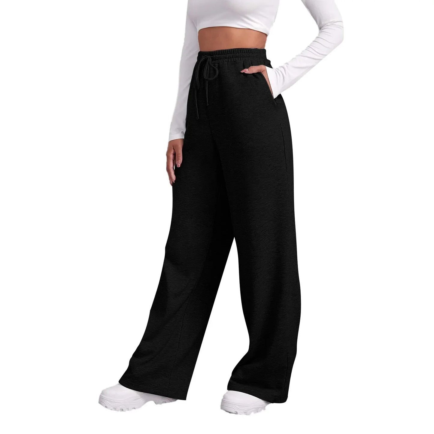 Women's Fleece-Lined Wide Leg Sweatpants | Casual Joggers