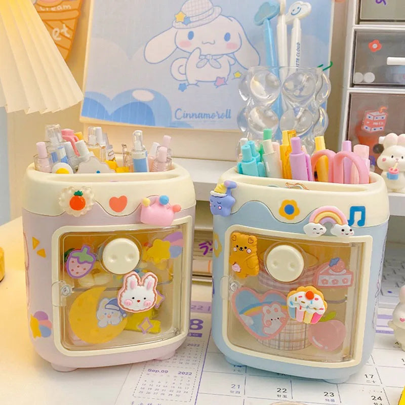 Creative Multi-grid Piggy Pen Holder Cute Girly Heart Student