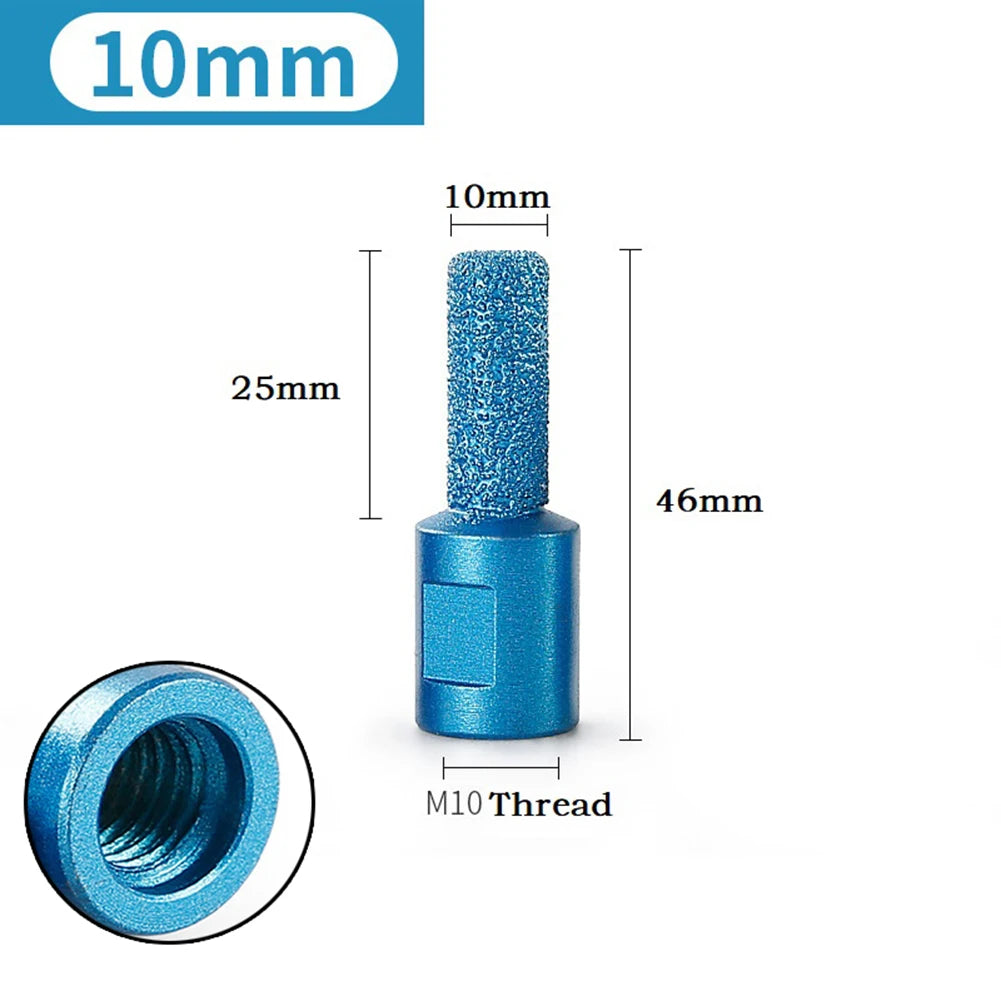 M10 Thread Vaccum Brazed Diamond Finger Bit Milling Cutter Ceramic
