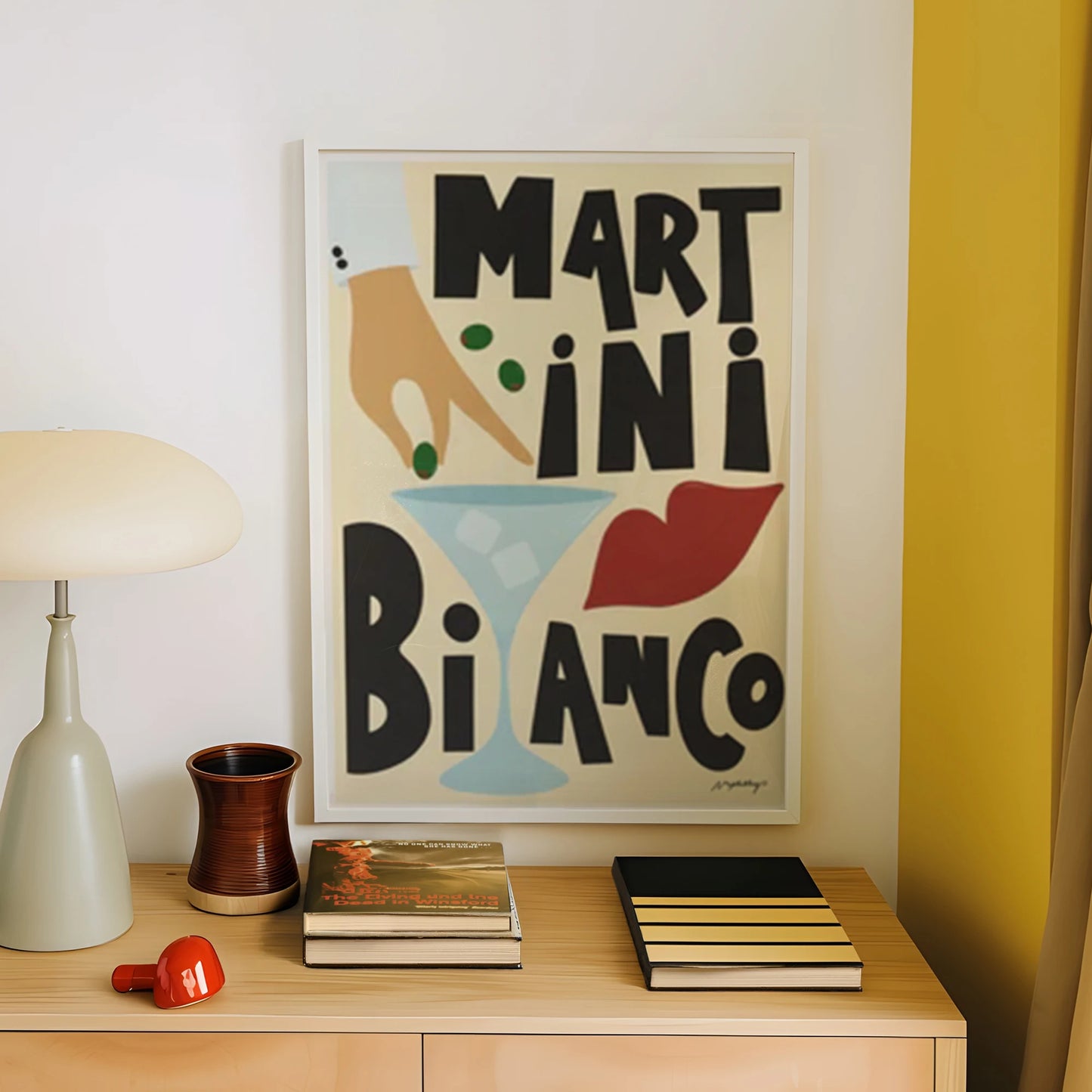 Modern Abstract Martini Bianco Canvas Wall Art Print | Home Decor