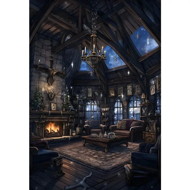 Magical Wizard Castle Canvas Wall Art | Fantasy Witchcraft Poster Canvas Wall Art Peaceful Pleasures Health and Wellness
