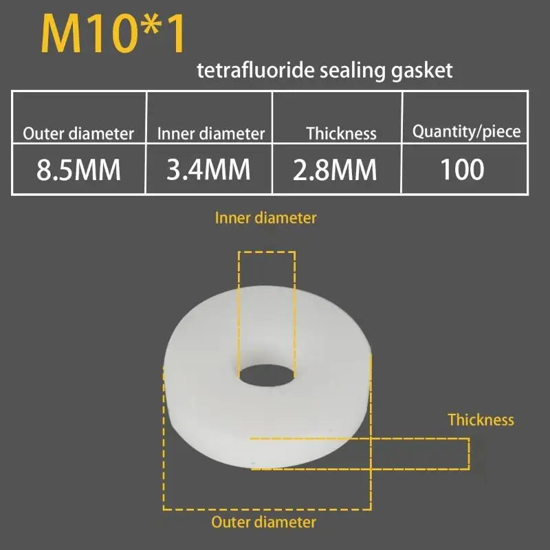 PTFE Air Seal Washers M8 M10 M12 – 10/100 Pack O-Ring Gaskets